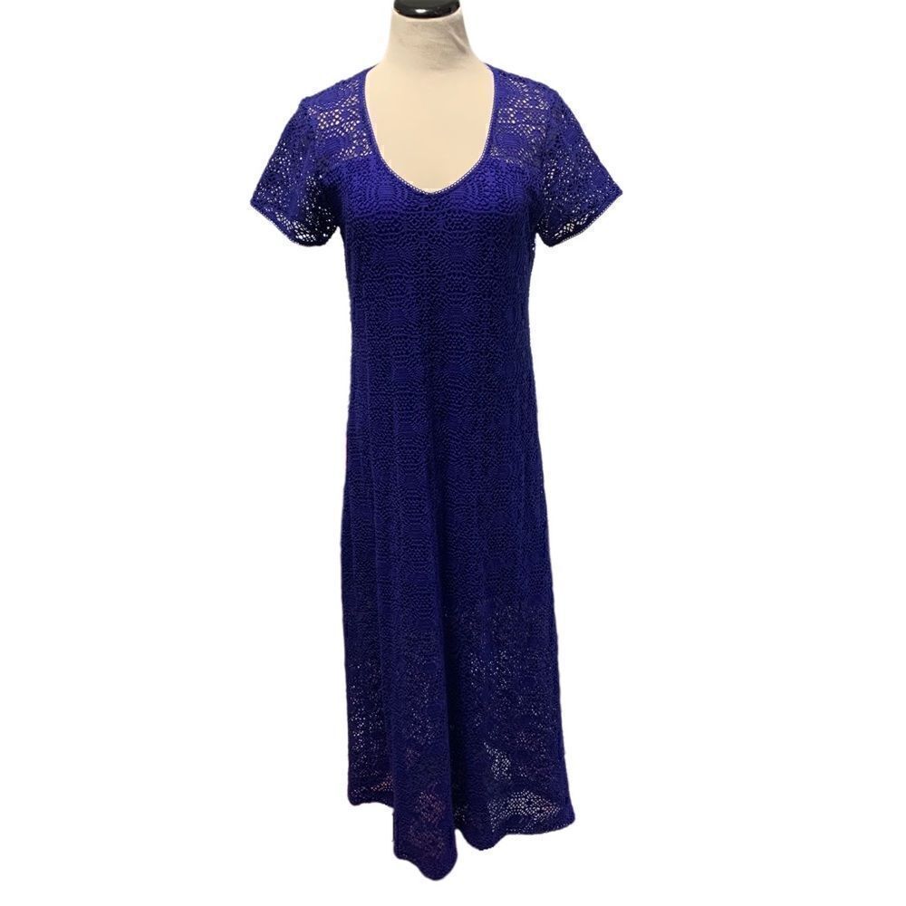 Tommy Bahama Danube Blue Maxi Dress/Beach Coverup Sz L - Picture 1 of 5